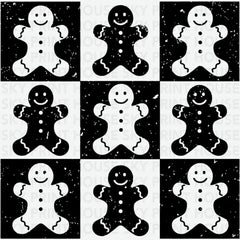 Gingerbread Checkered Christmas - Christmas Ready to Press DTF Transfer