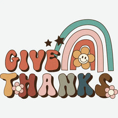 Give Thanks Thanksgiving Ready to Press DTF Transfer