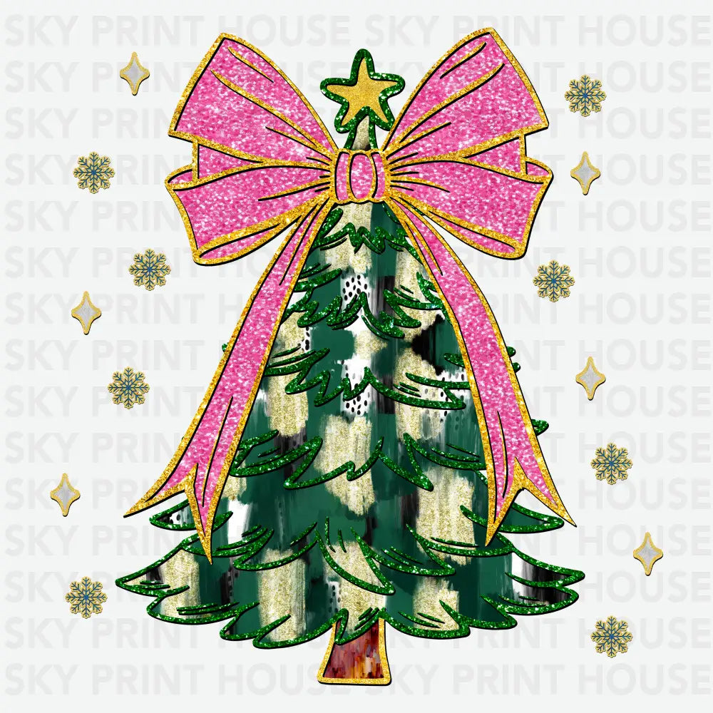 Glitter Christmas Tree - Christmas Ready to Press DTF Transfer