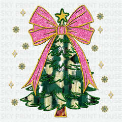 Glitter Christmas Tree - Christmas Ready to Press DTF Transfer
