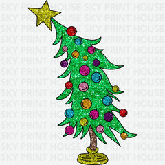 Glitter Christmas Tree - Christmas Ready to Press DTF Transfer
