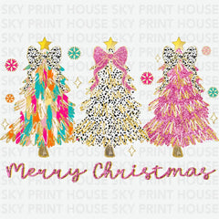 Glitter Christmas Trees - Christmas Ready to Press DTF Transfer