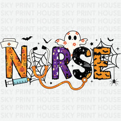 Halloween Nurse Spooky Cute Medical Design - Ready to Press DTF Transfer