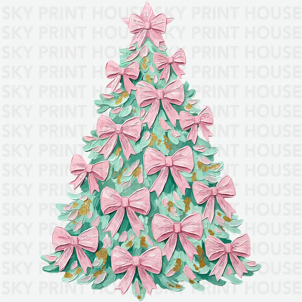 Hand Painted Brushstroke Christmas Tree - Christmas Ready to Press DTF Transfer