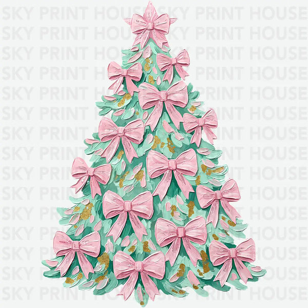 Hand Painted Brushstroke Christmas Tree - Christmas Ready to Press DTF Transfer