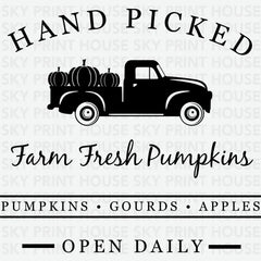 Hand Picked Farm Fresh Pumpkins Thanksgiving Ready to Press DTF Transfer