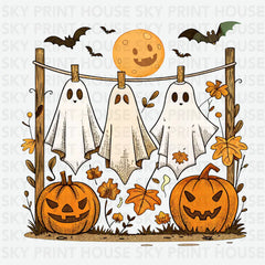 Hanging Three Ghosts - Halloween Ready to Press DTF Transfer