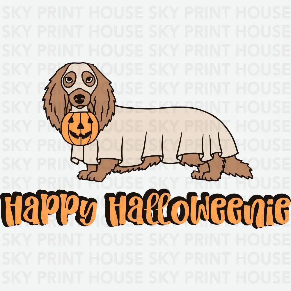 Happy Halloweenie Dog Halloween Ready to Press DTF Transfer