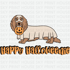 Happy Halloweenie Dog Halloween Ready to Press DTF Transfer