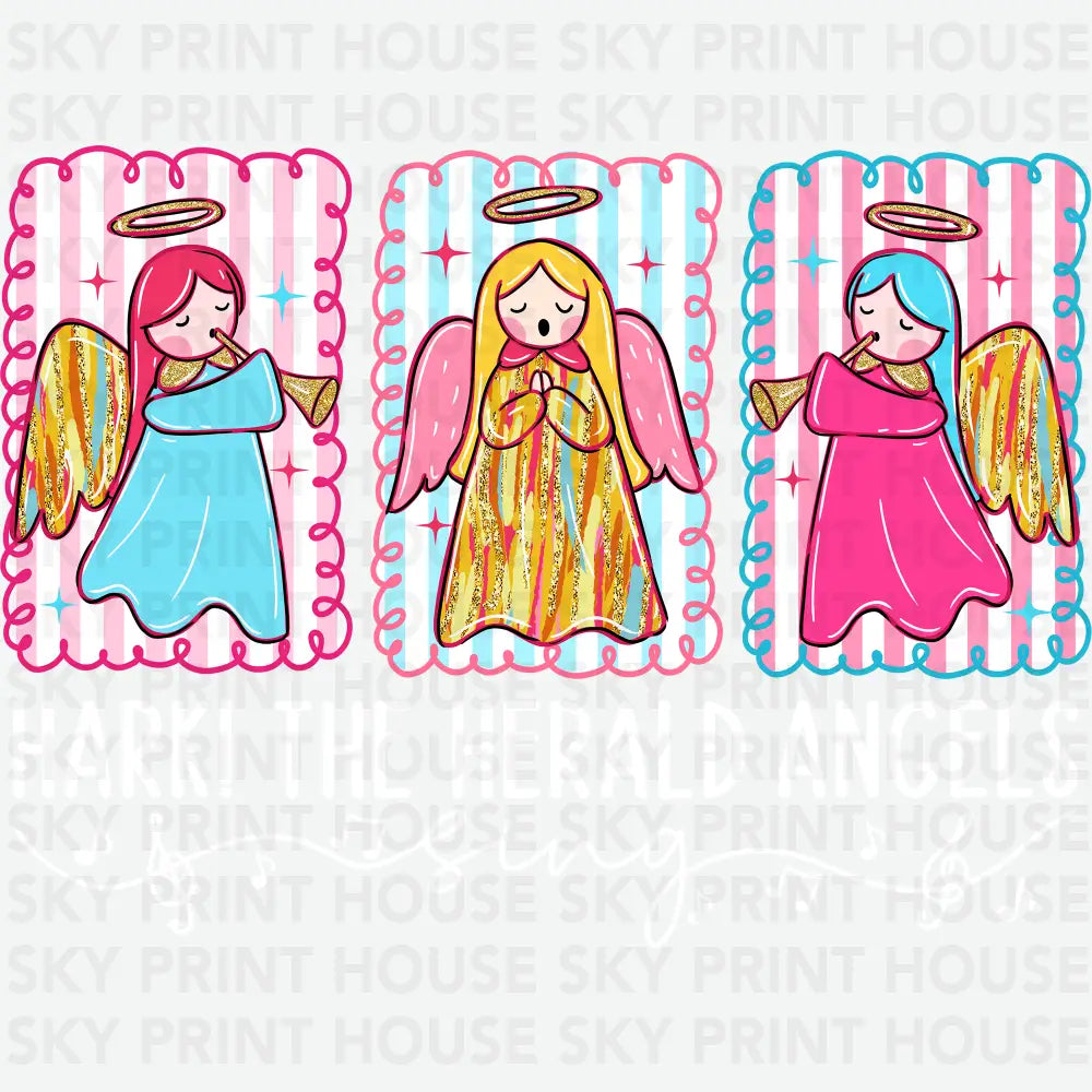 Hark The Herald Angels - Christmas Ready to Press DTF Transfer