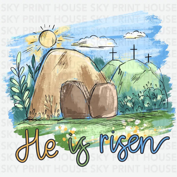 He is Risen - Religious Ready to Press DTF Transfer