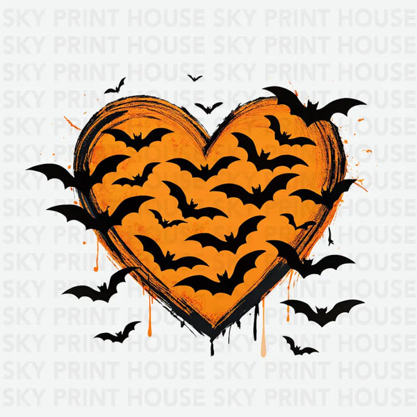 Heart Bats - Halloween Ready to Press DTF Transfer
