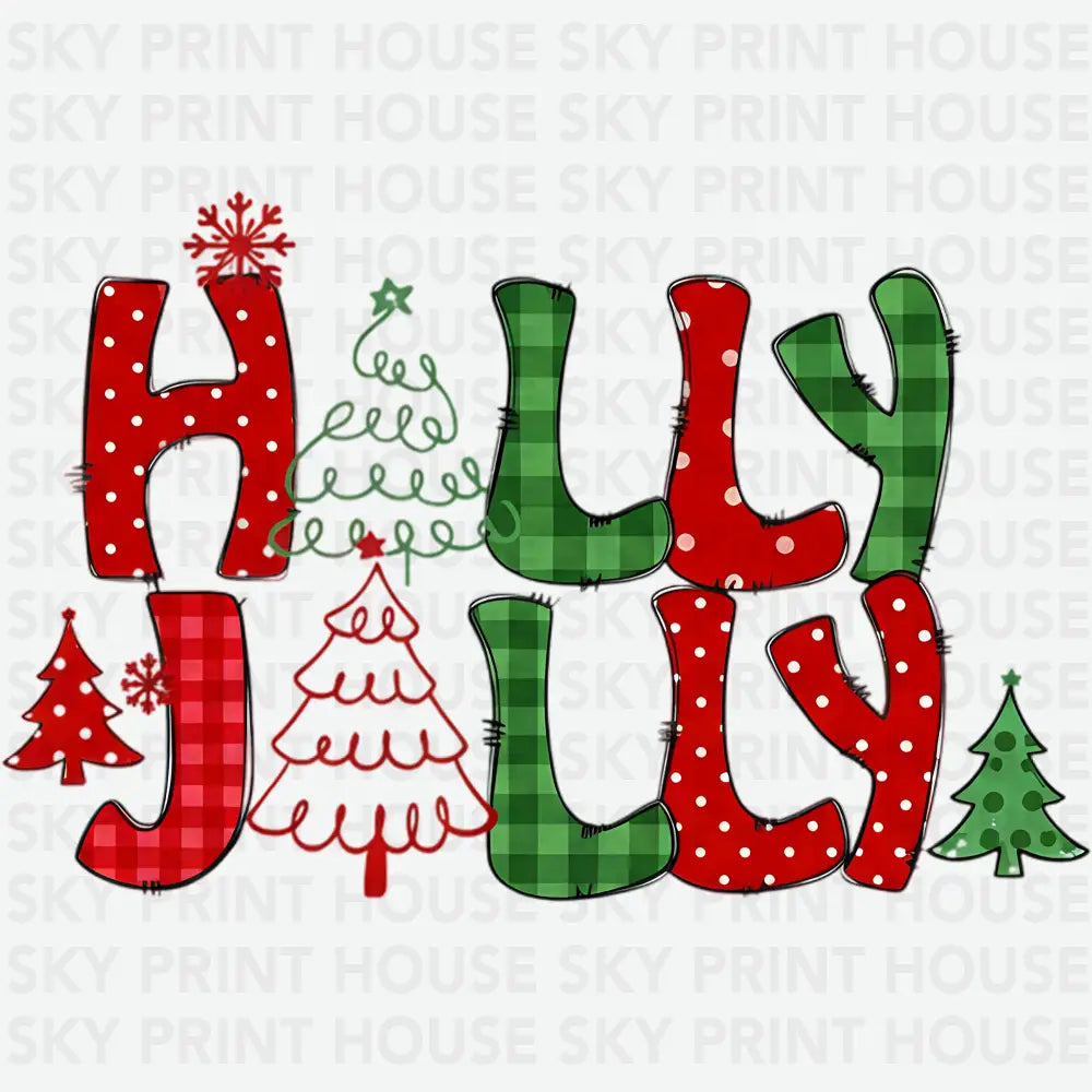 Holly Jolly Christmas - Christmas Ready to Press DTF Transfer