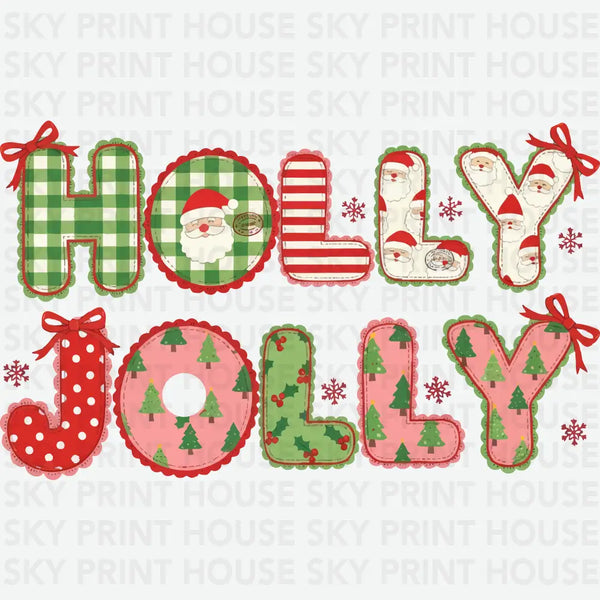 Holly Jolly Christmas - Christmas Ready to Press DTF Transfer