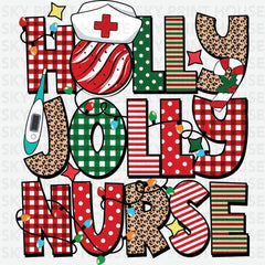 Holly Jolly Nurse - Christmas Ready to Press DTF Transfer