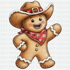 Howdy Christmas Gingerbread Man - Christmas Ready to Press DTF Transfer