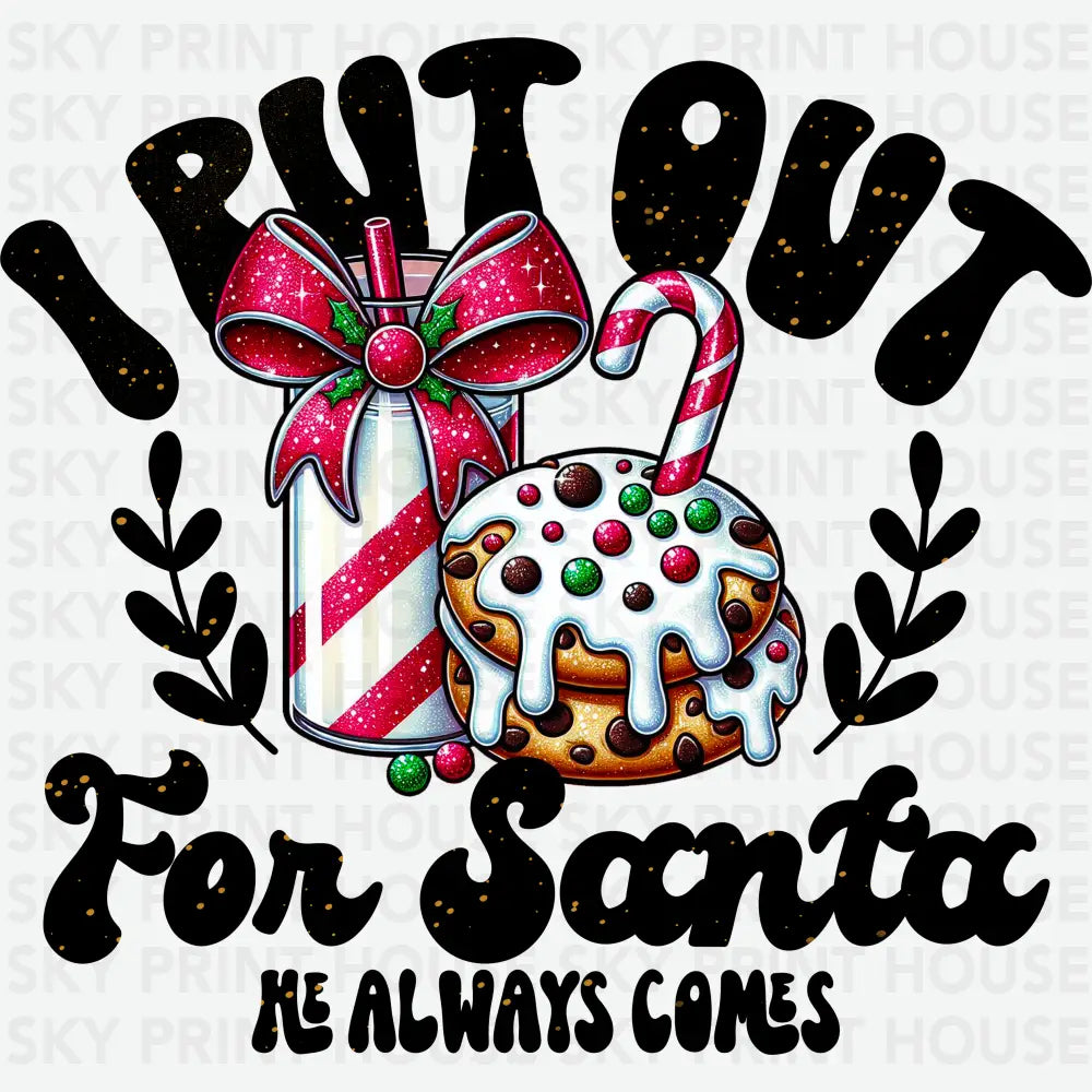 I Put Out For Santa He Always Comes - Christmas Ready to Press DTF Transfer