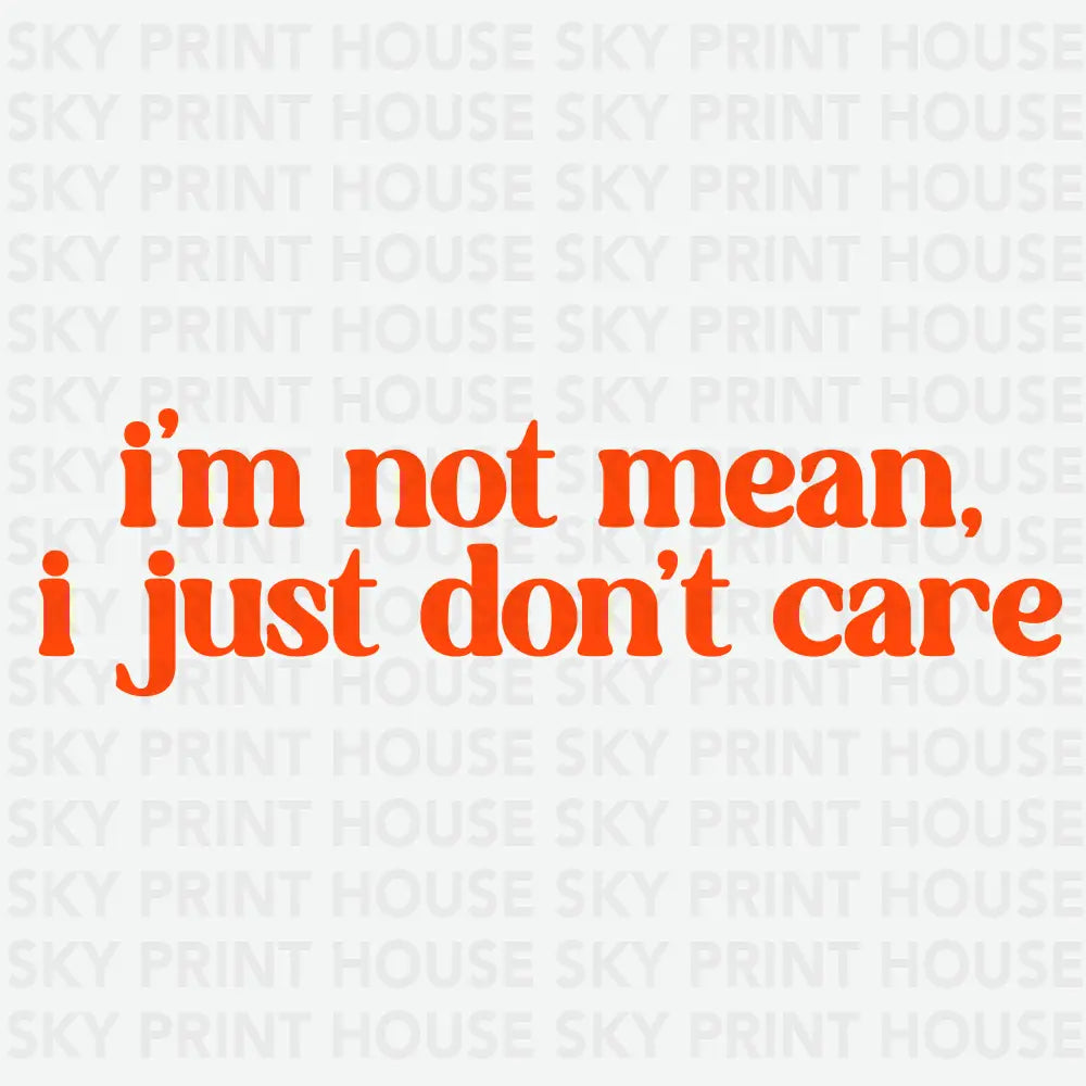 I’m Not Mean I Just Don’t Care Funny Ready to Press DTF Transfer