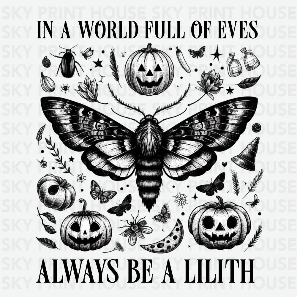 In a World Full of Eves Always Be a Lilith Halloween Ready to Press DTF Transfer