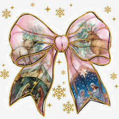 Jesus Christmas Coquette Bow - Christmas Ready to Press DTF Transfer