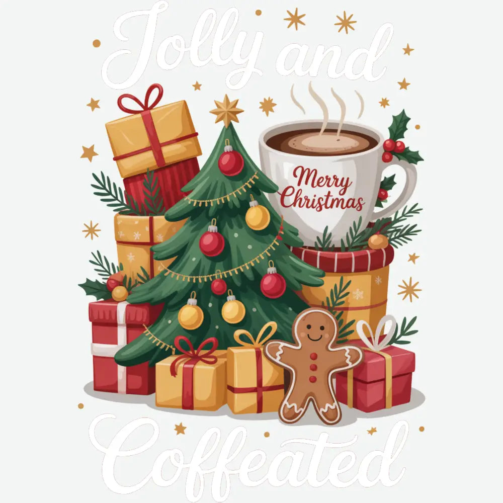 Jolly And Coffeated - Christmas Ready to Press DTF Transfer