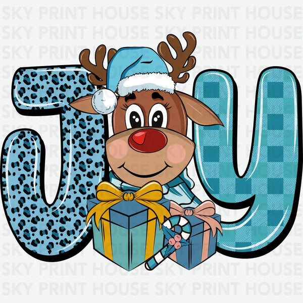 Joy Reindeer - Christmas Ready to Press DTF Transfer