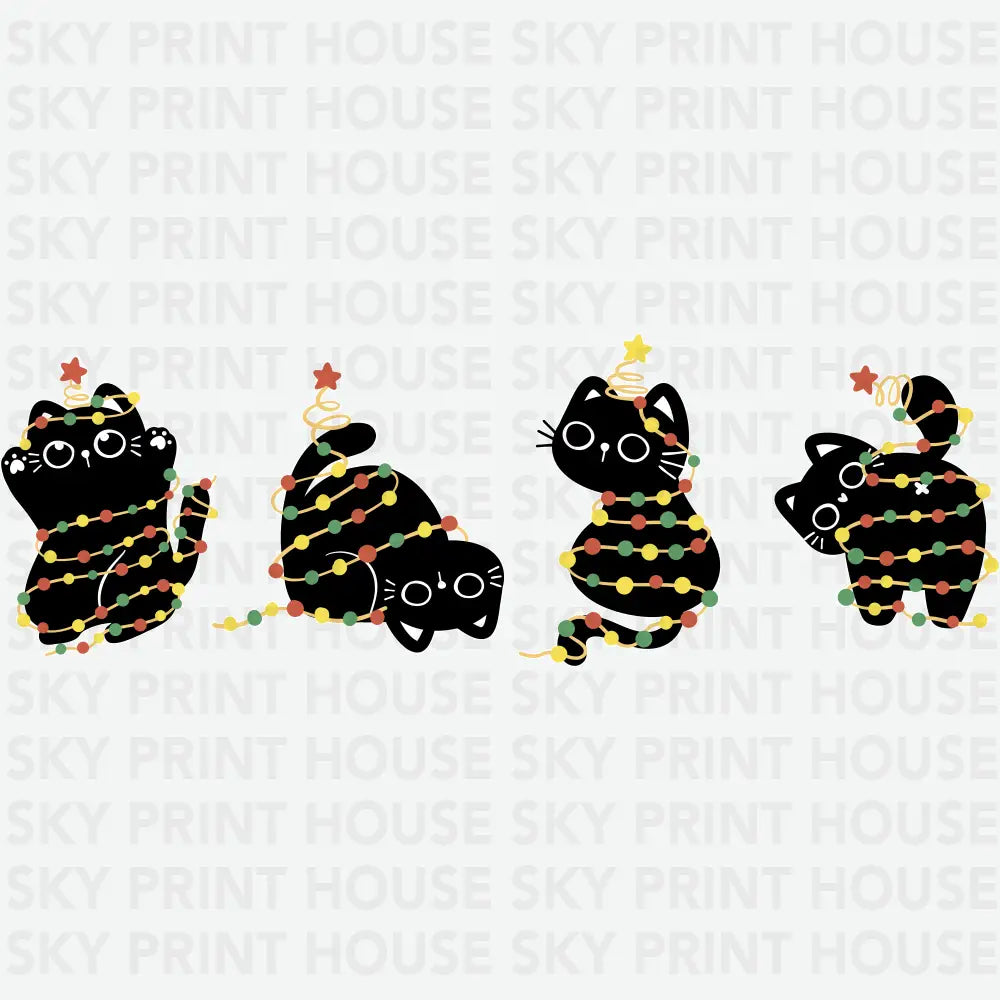 Kawaii Cat Christmas - Ready to Press DTF Transfer