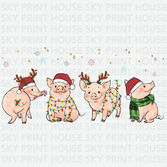 Kawaii Pig Christmas - Ready to Press DTF Transfer