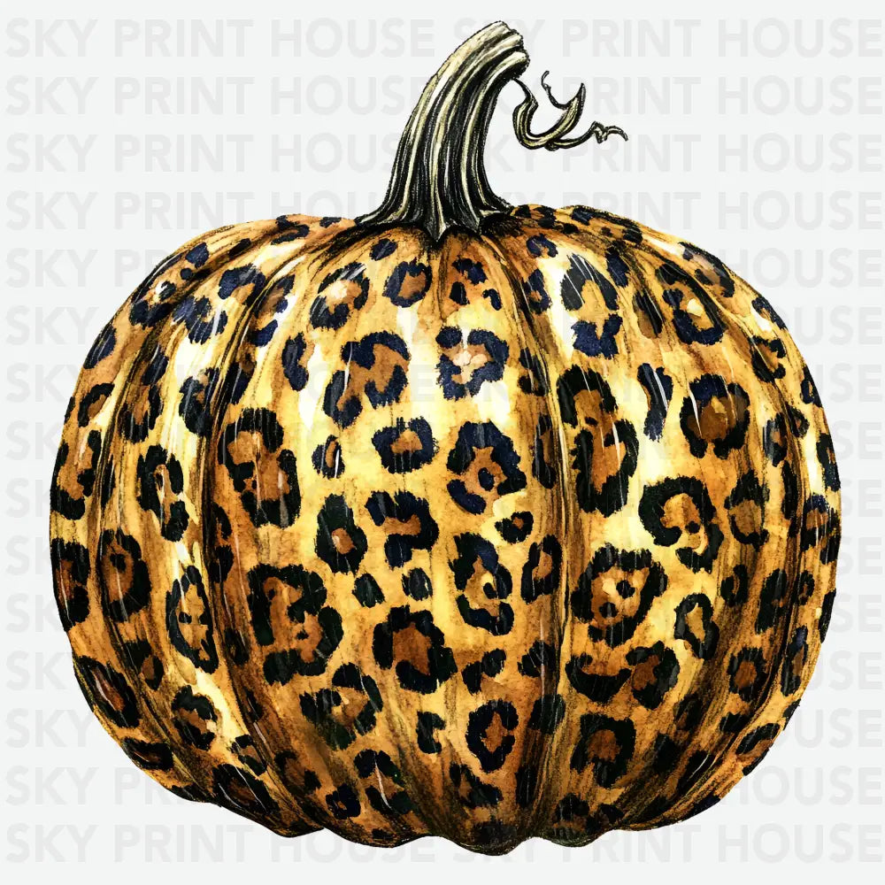 Leopard Pumpkin Thanksgiving Ready to Press DTF Transfer
