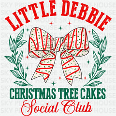 Little Debbie Christmas Tree Cake Social Club - Christmas Ready to Press DTF Transfer