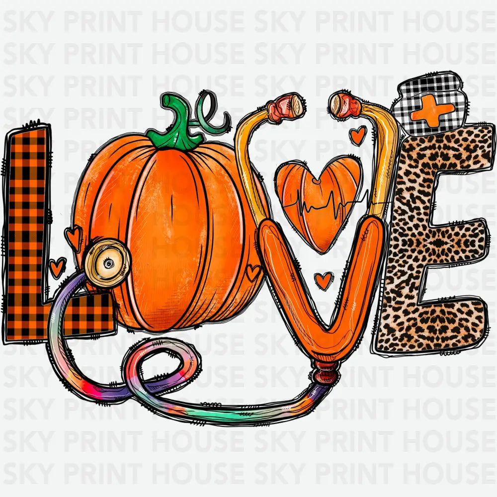 Love Thanksgiving Nurse Thanksgiving Ready to Press DTF Transfer