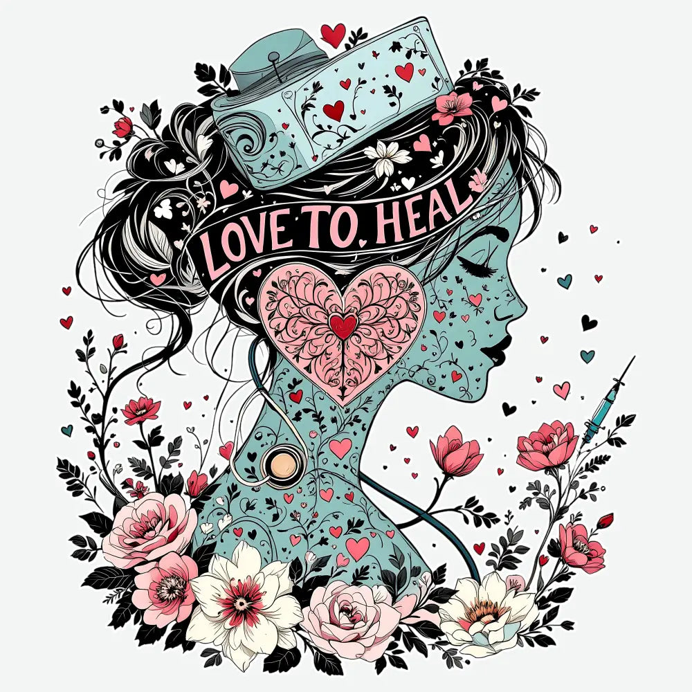 Love To Heal Nurse Ready to Press DTF Transfer
