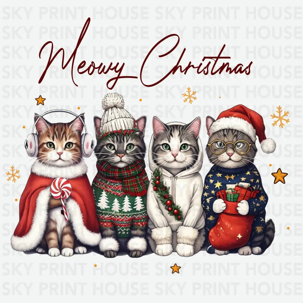 Meowy Christmas - Ready to Press DTF Transfer