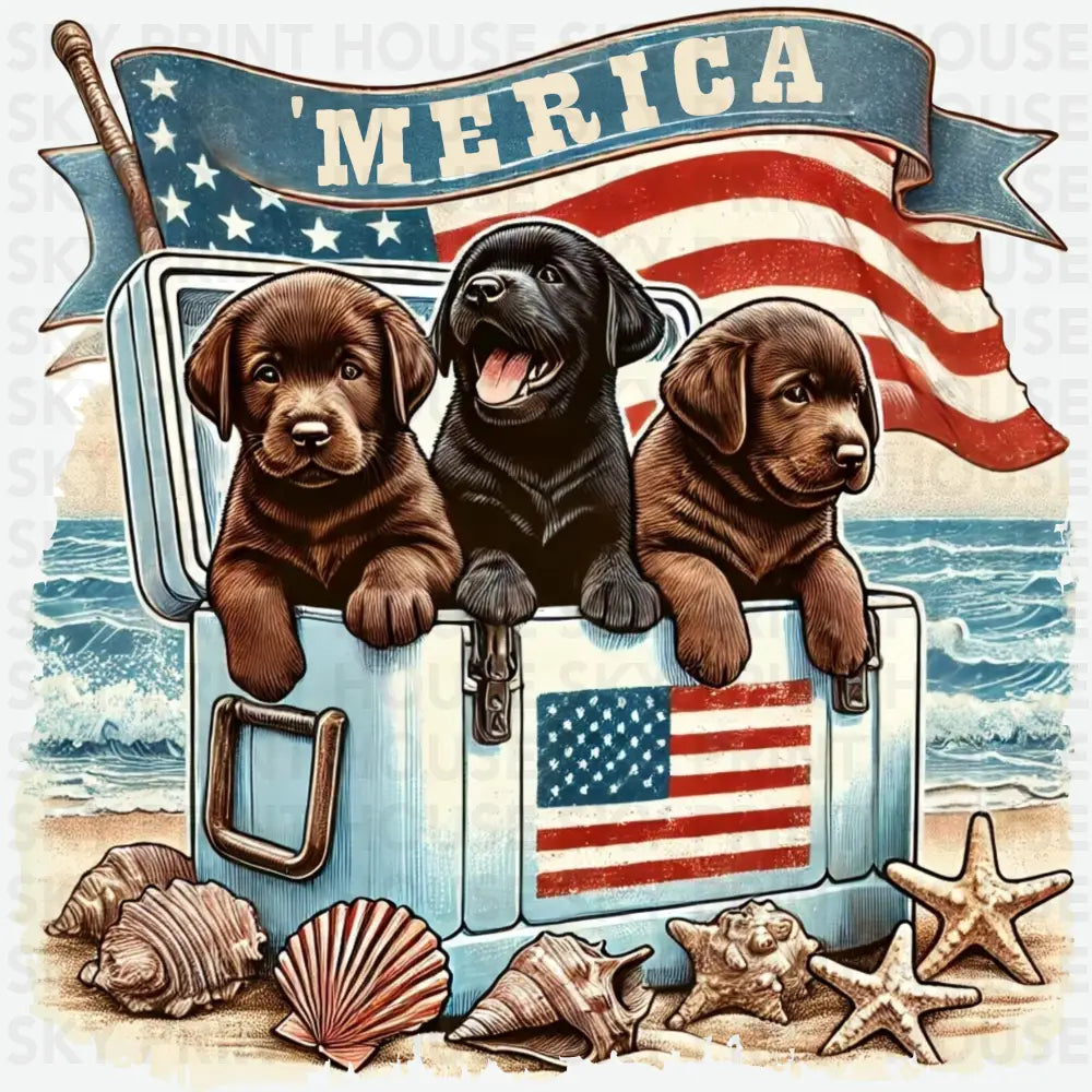 Merica Dogs 4th of July Ready to Press DTF Transfer