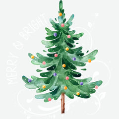 Merry And Bright Tree - Christmas Ready to Press DTF Transfer