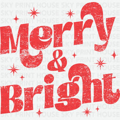 Merry & Bright - Christmas Ready to Press DTF Transfer