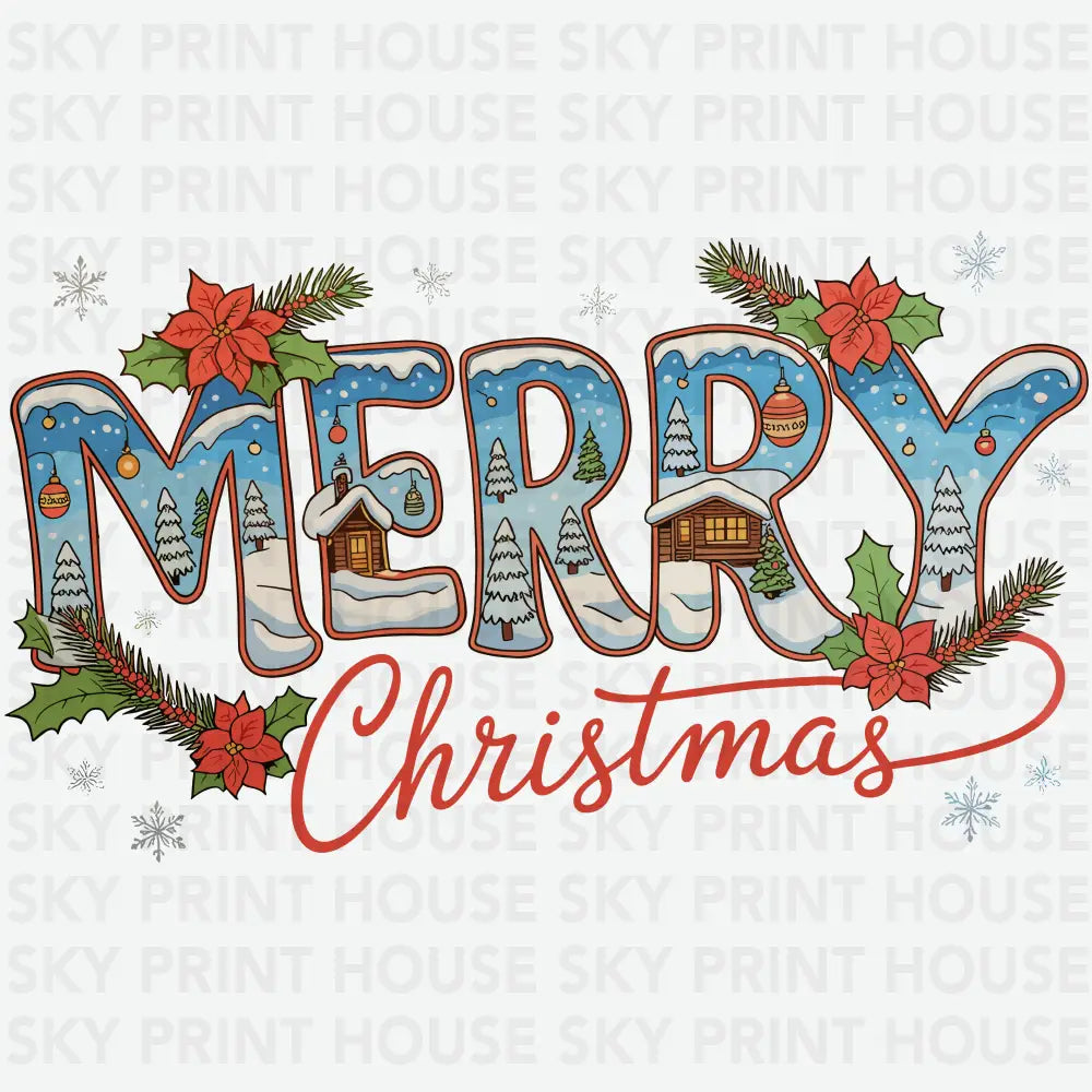 Merry Christmas Festive Xmas Holiday- Ready to Press DTF Transfer