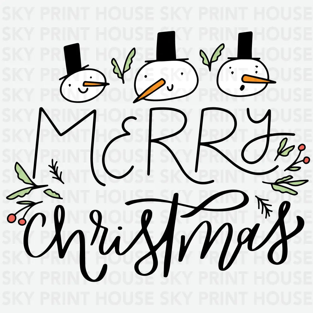 Merry Christmas Hand Lettered - Christmas Ready to Press DTF Transfer