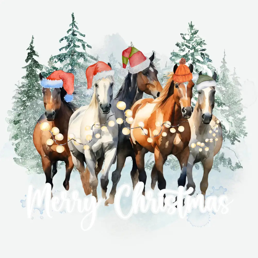 Merry Christmas Horses - Christmas Ready to Press DTF Transfer
