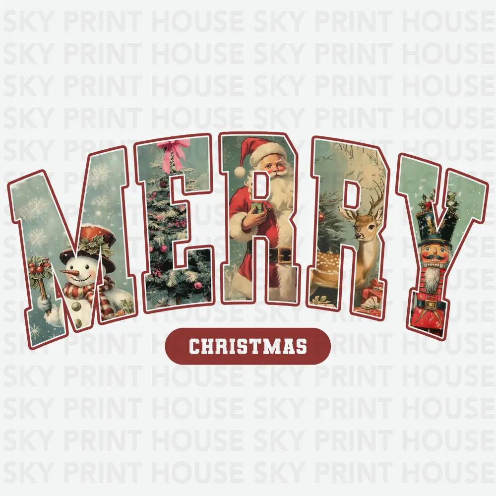 Merry Christmas Letter - Christmas Ready to Press DTF Transfer