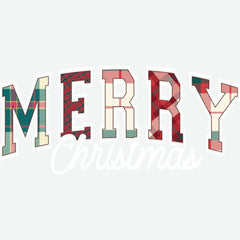 Merry Christmas Plaid- Christmas Ready to Press DTF Transfer