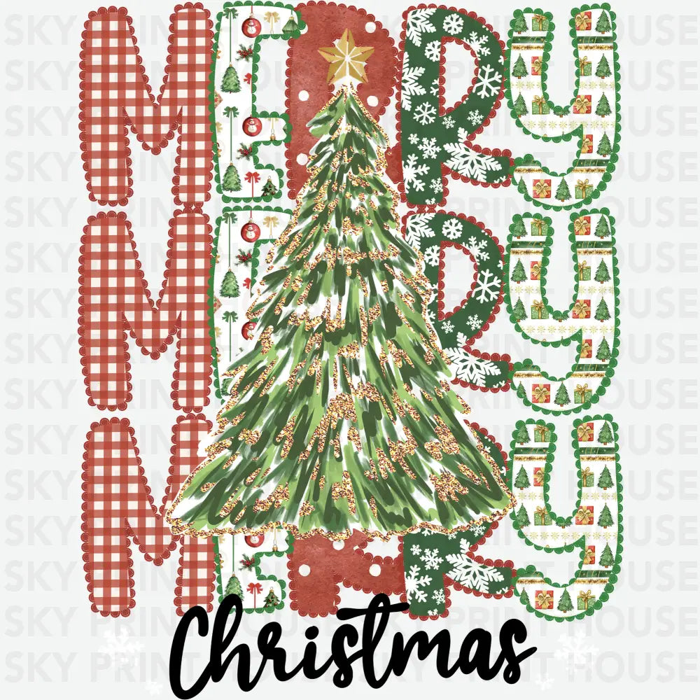 Merry Christmas - Christmas Ready to Press DTF Transfer