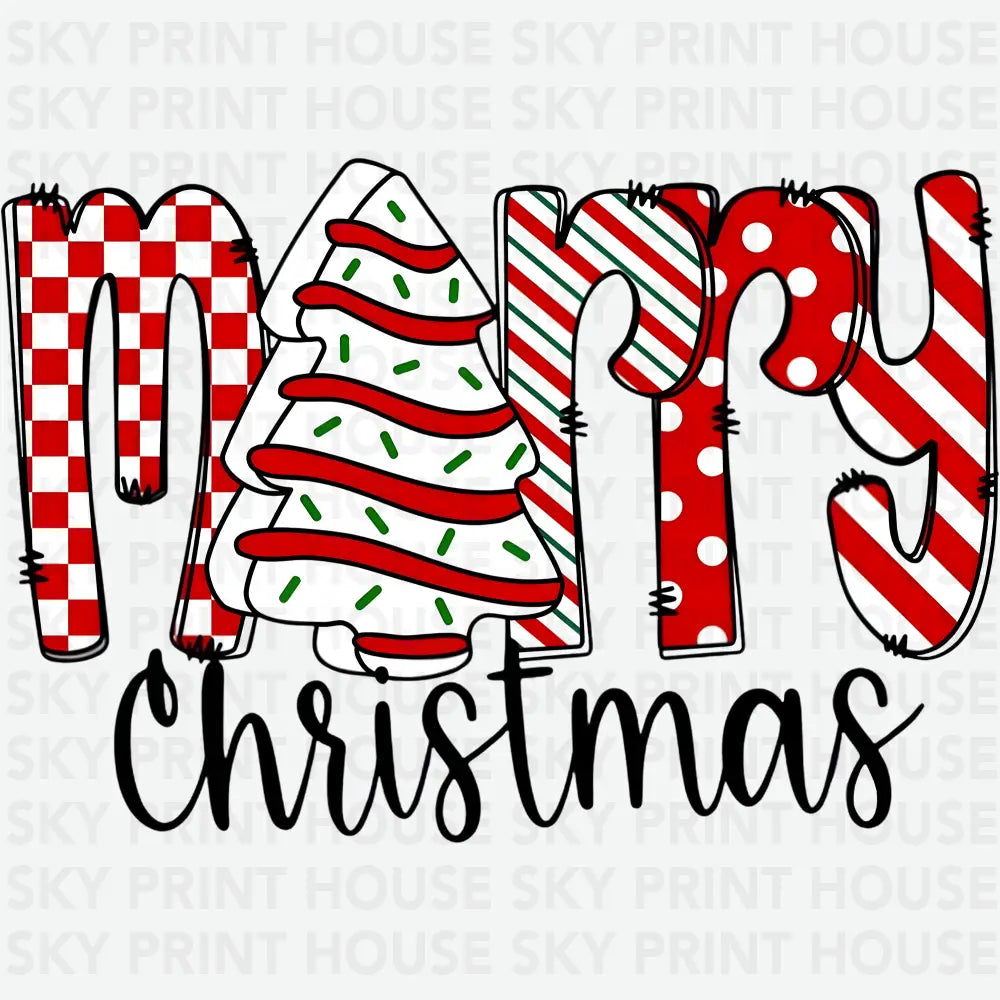 Merry Christmas - Christmas Ready to Press DTF Transfer