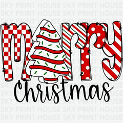 Merry Christmas - Christmas Ready to Press DTF Transfer