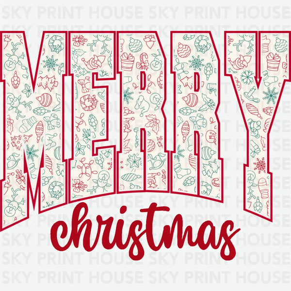 Merry Christmas - Christmas Ready to Press DTF Transfer