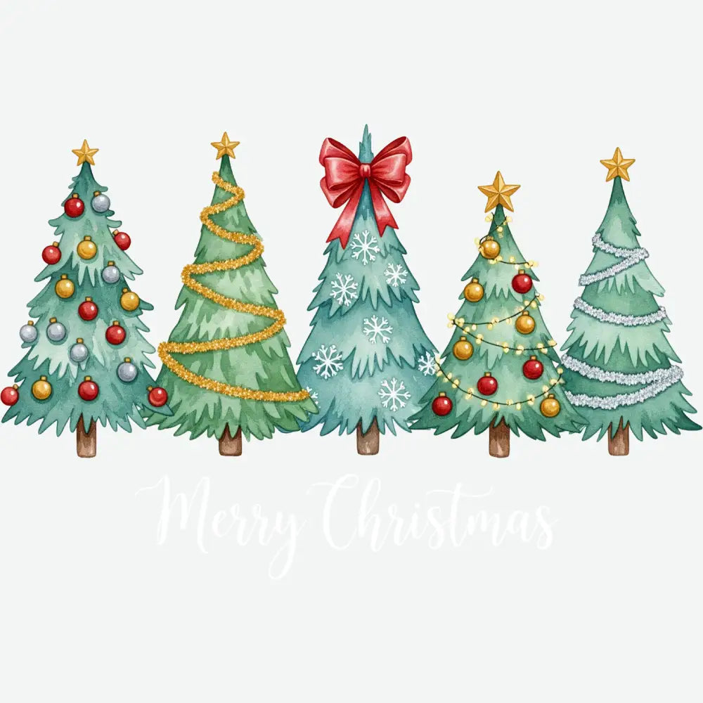 Merry Christmas Trees - Christmas Ready to Press DTF Transfer
