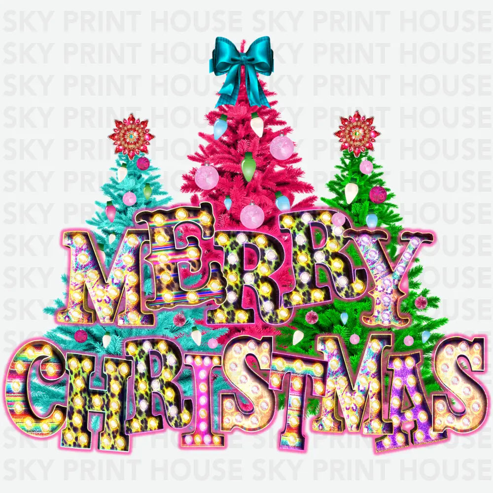 Merry Christmas Trees - Christmas Ready to Press DTF Transfer