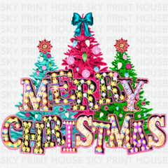 Merry Christmas Trees - Christmas Ready to Press DTF Transfer
