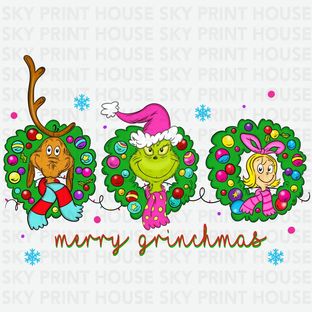 Merry Christmas Trio Design – Christmas Ready to Press DTF Transfer