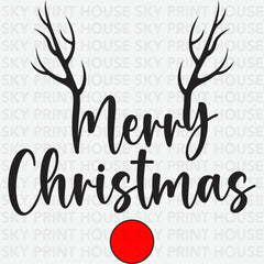 Minimal Rudolph Merry Christmas - Christmas Ready to Press DTF Transfer